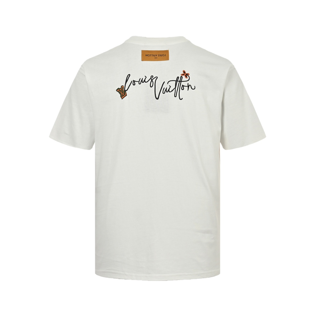 Louis Vuitton 24ss floral lettering embroidered short sleeve