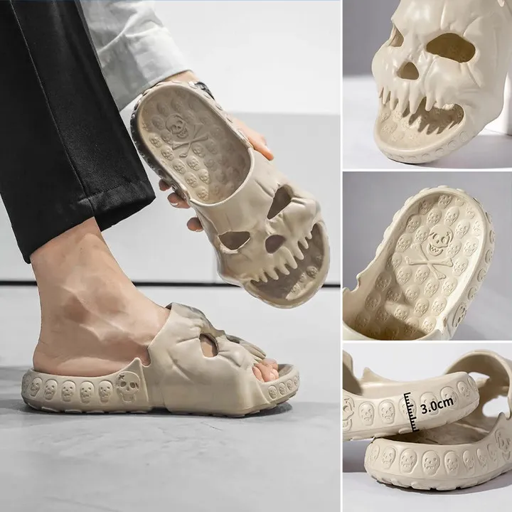 SKULL DESIGN SINGLE BAND SLIDES