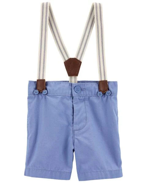Oshkosh Anchor Print Button-Front Bodysuit with Suspender Shorts