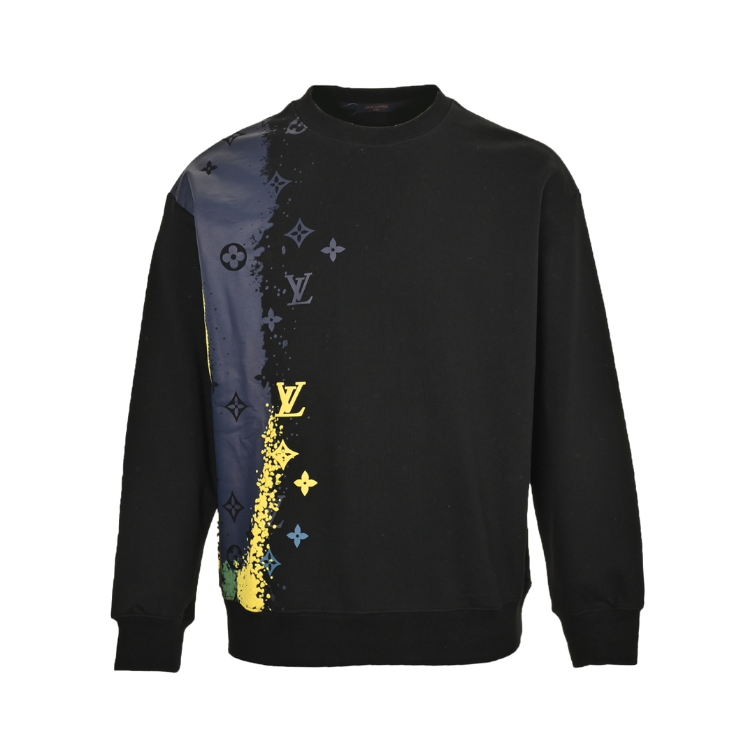 Louis Vuitton 24Fw Ink Splash Monochrome Print Crewneck Sweatshirt