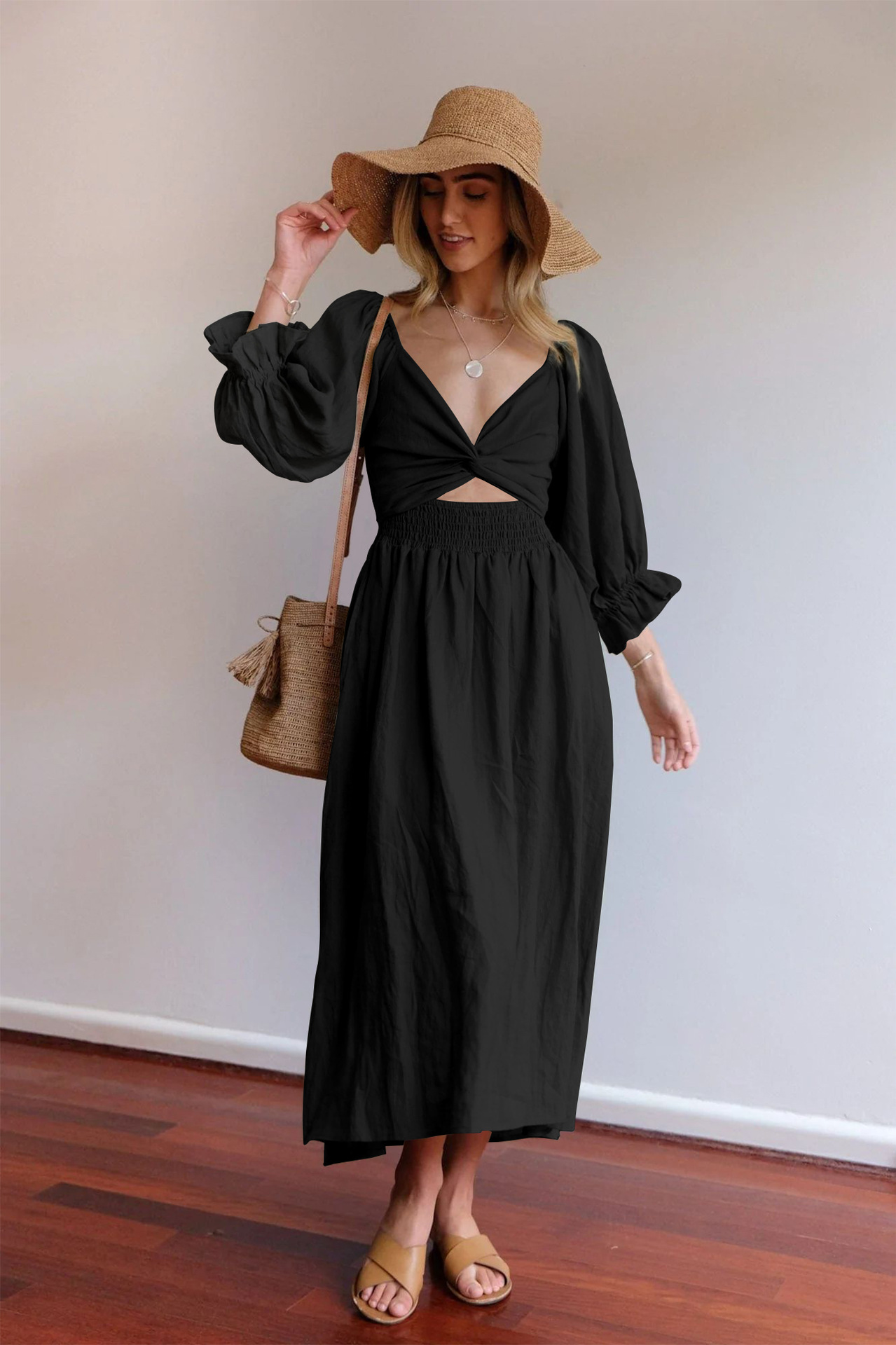 💥Hot Sale-[SAVE 50% OFF]--🏖️FRENCH RUFFLED LANTERN SLEEVES MULTI-WEAR DRESS--BUY 2 GET 10% OFF & FREE SHIPPING
