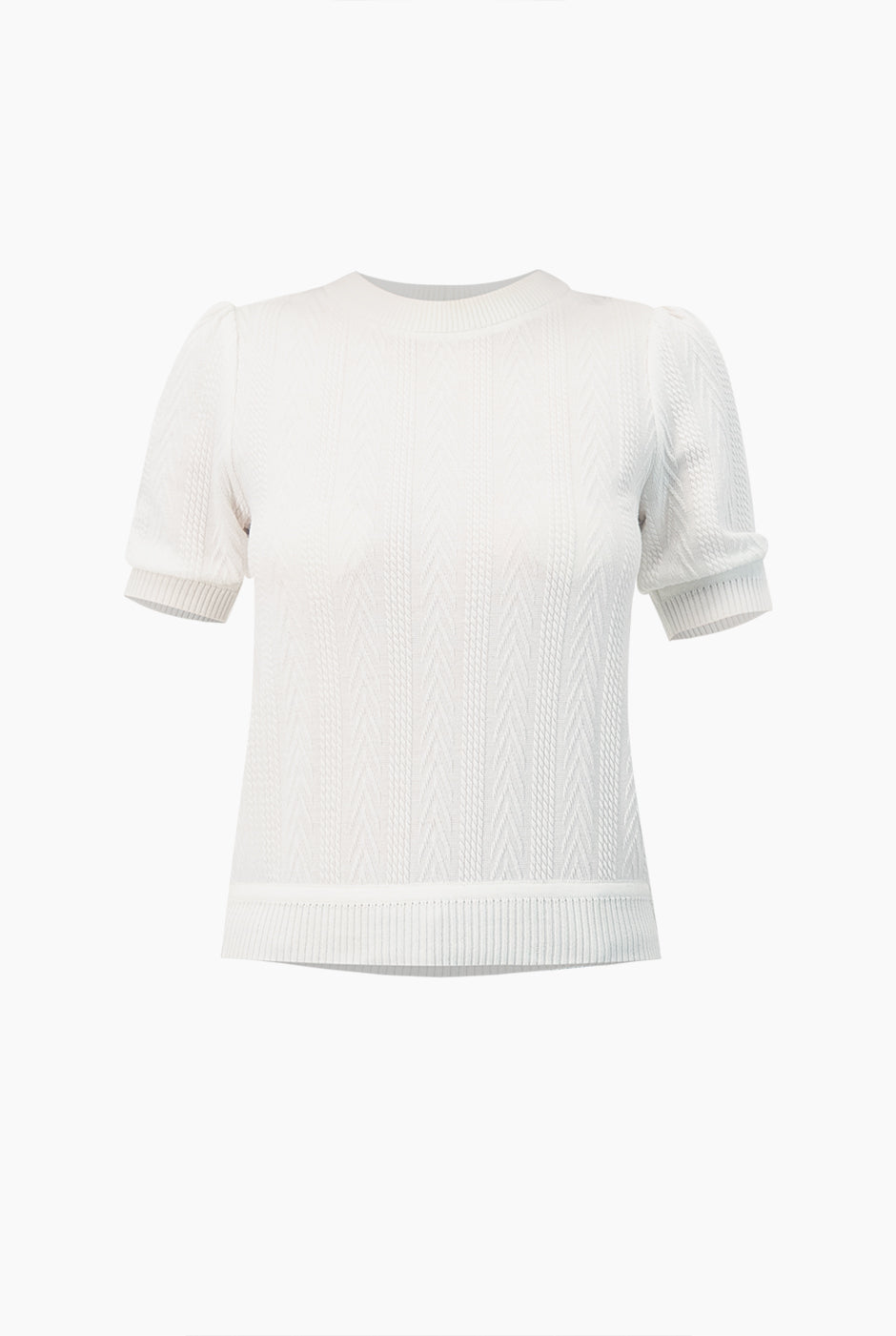 Blusa recta tejida y cuello redondo
