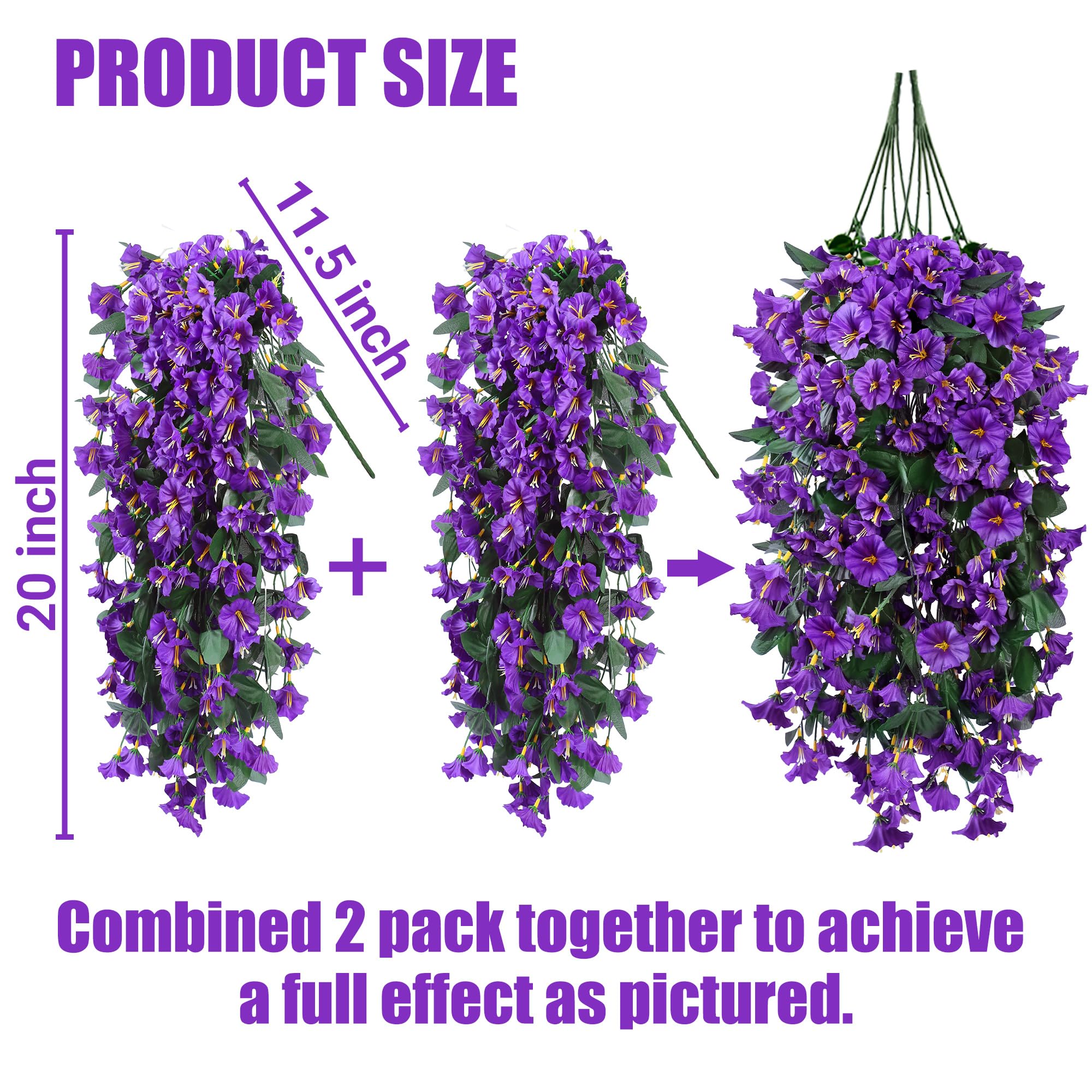 🔥Last Day 49% OFF🔥4PCS Faux Silk UV Resistant Realistic Morning Glory Trailing Vines