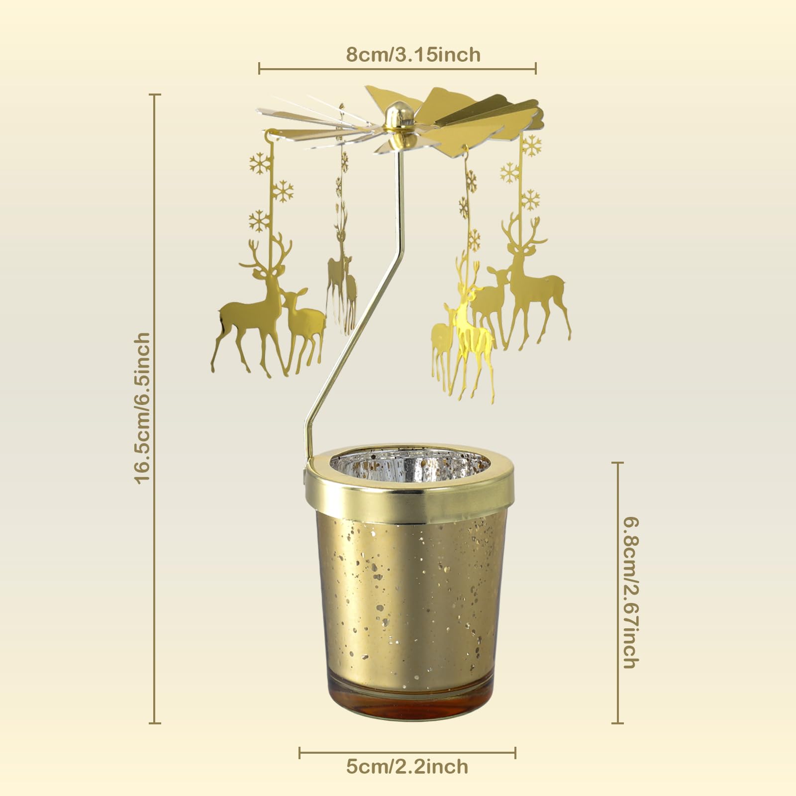 🔥ON SALE🔥2Pcs Rotating Christmas Snowflake Candle Holder