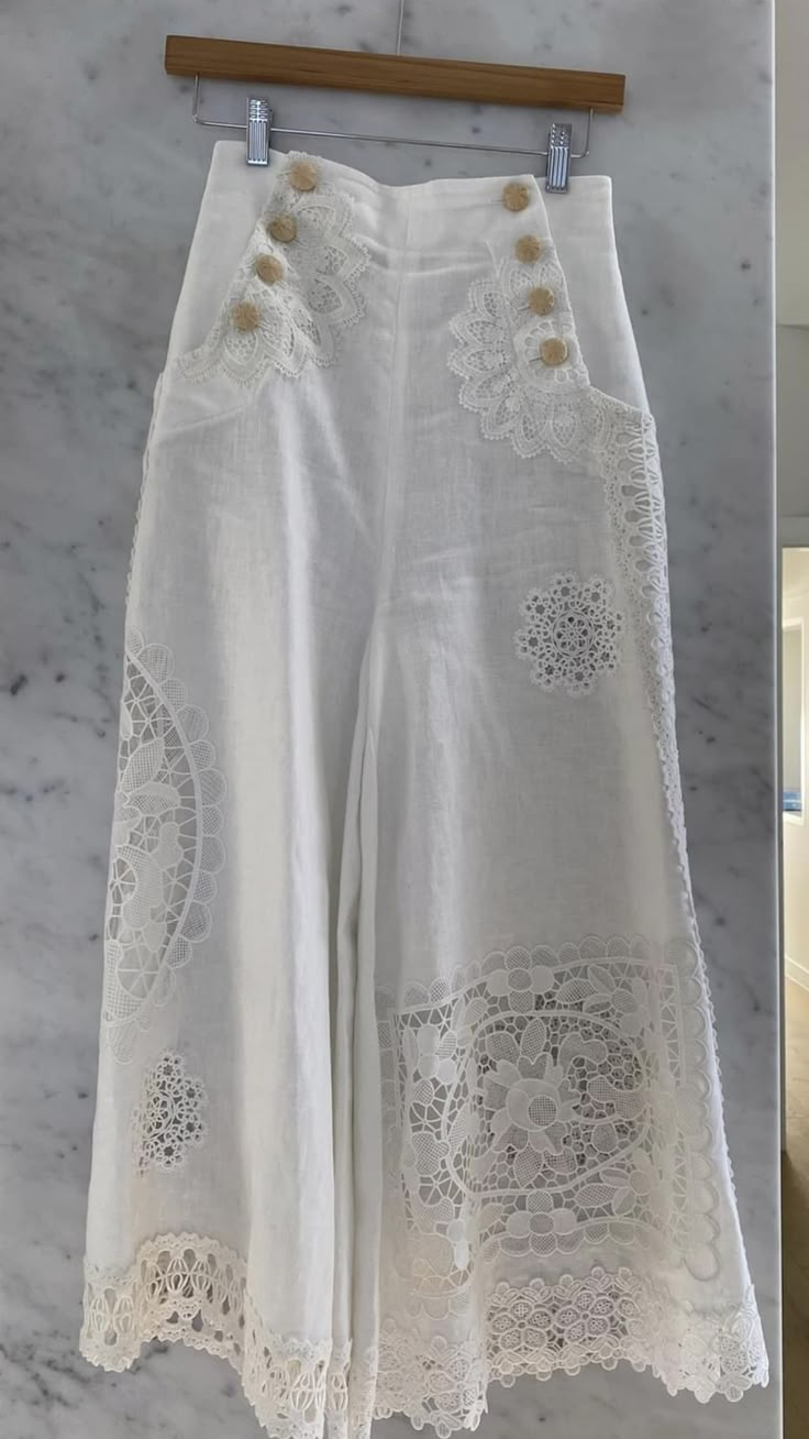 Floral Lace Flowy Wide Leg Pants
