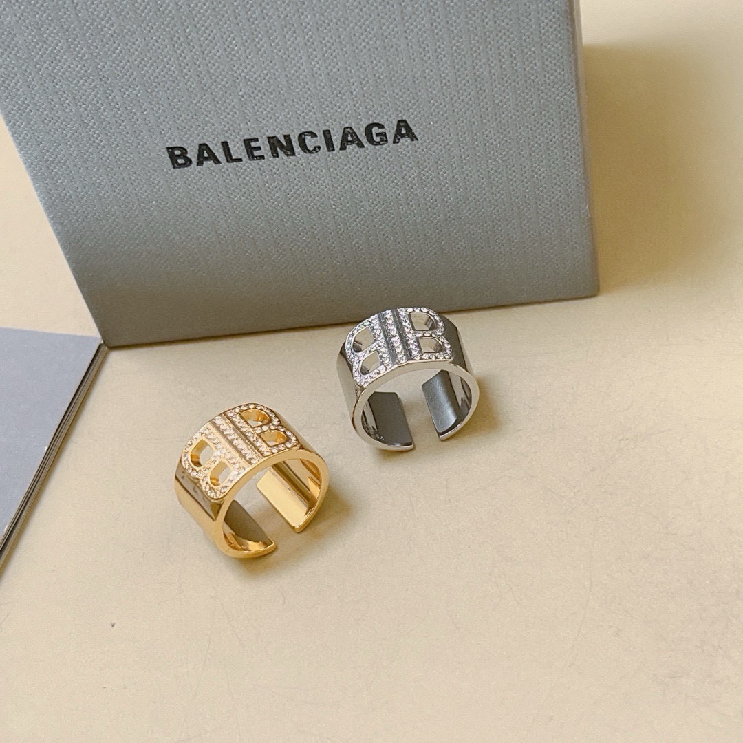Balenciaga Hollow Diamond Ring