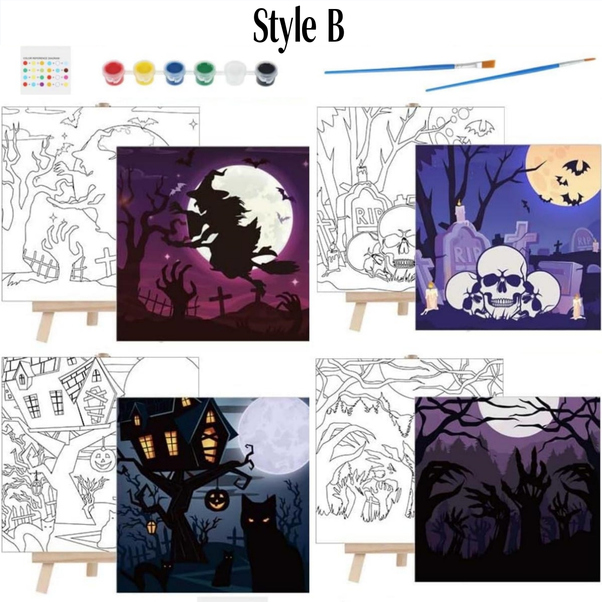 Last Day 50% OFF👻Set of 4 pcs Halloween Paint Sets