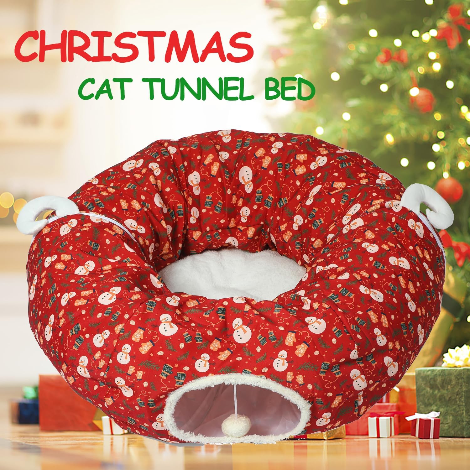 🎄Christmas Sale 60% OFF🎄Cat Tunnel Bed Under Christmas Tree