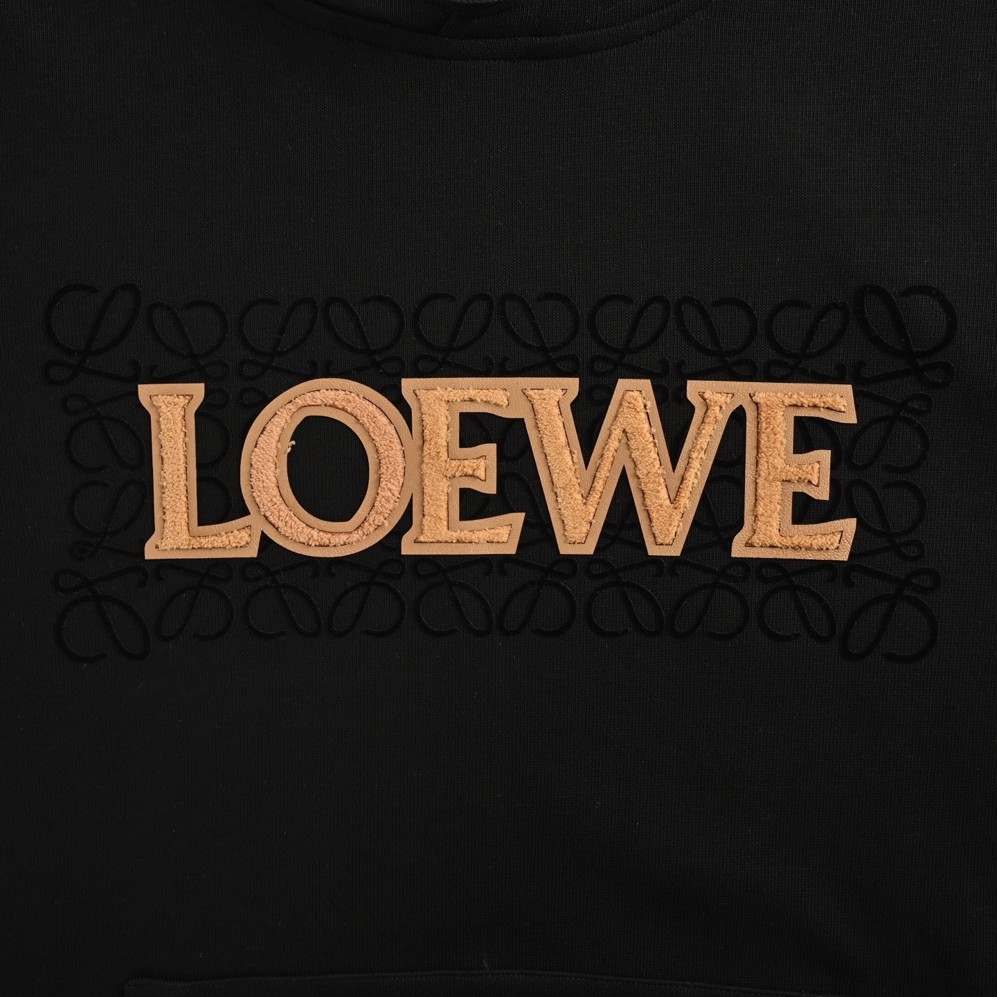 Loewe 25Fw towel patch lettering hooded sweatshirt