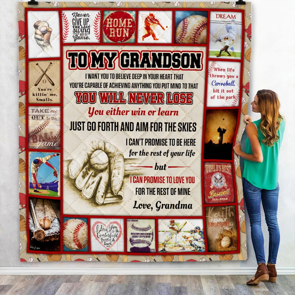 My Baseball Grandson, Grandma Quilt Blanket