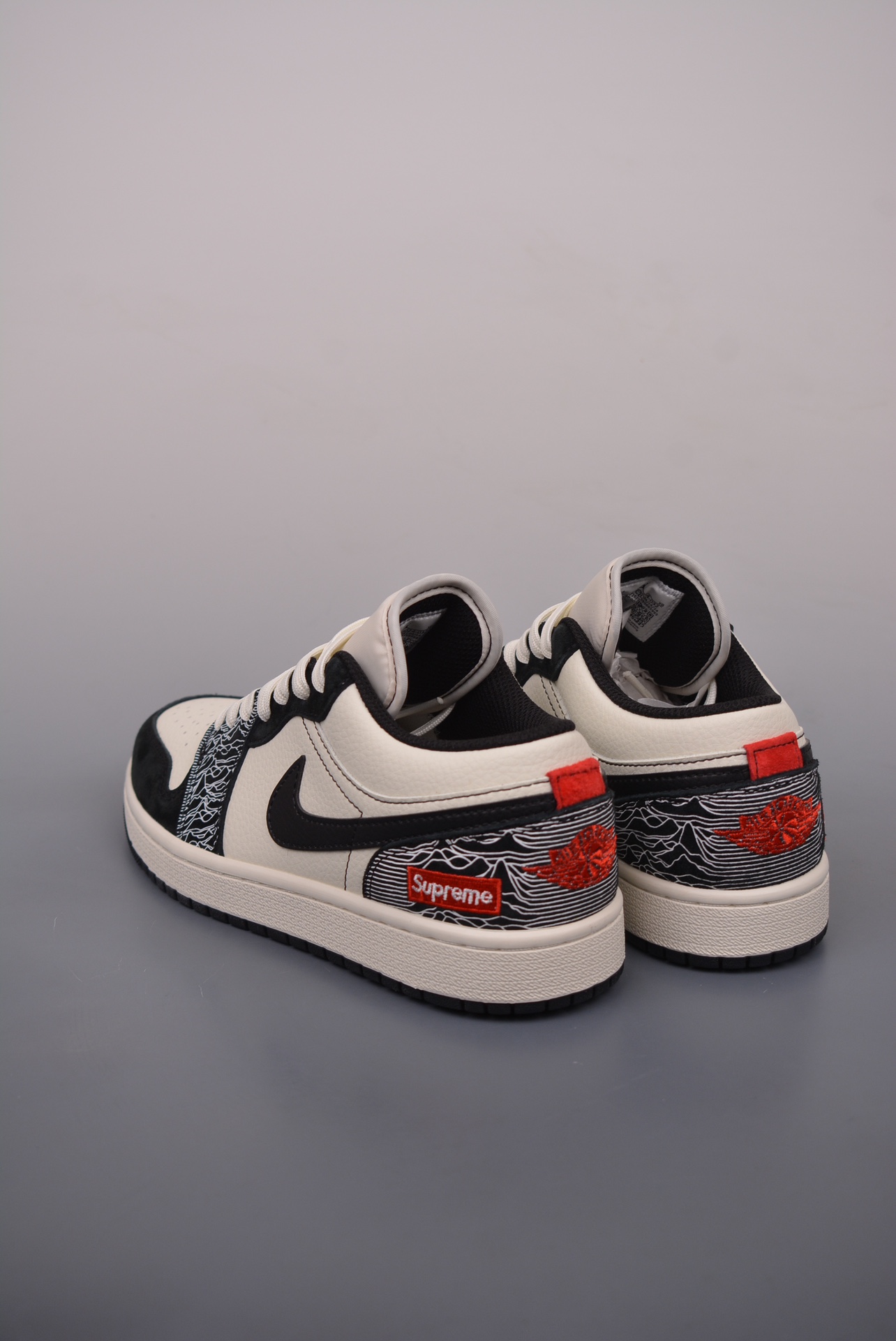 Supreme x Nike By You Air Jordan 1 Low OG Black Beige White DC2024-032