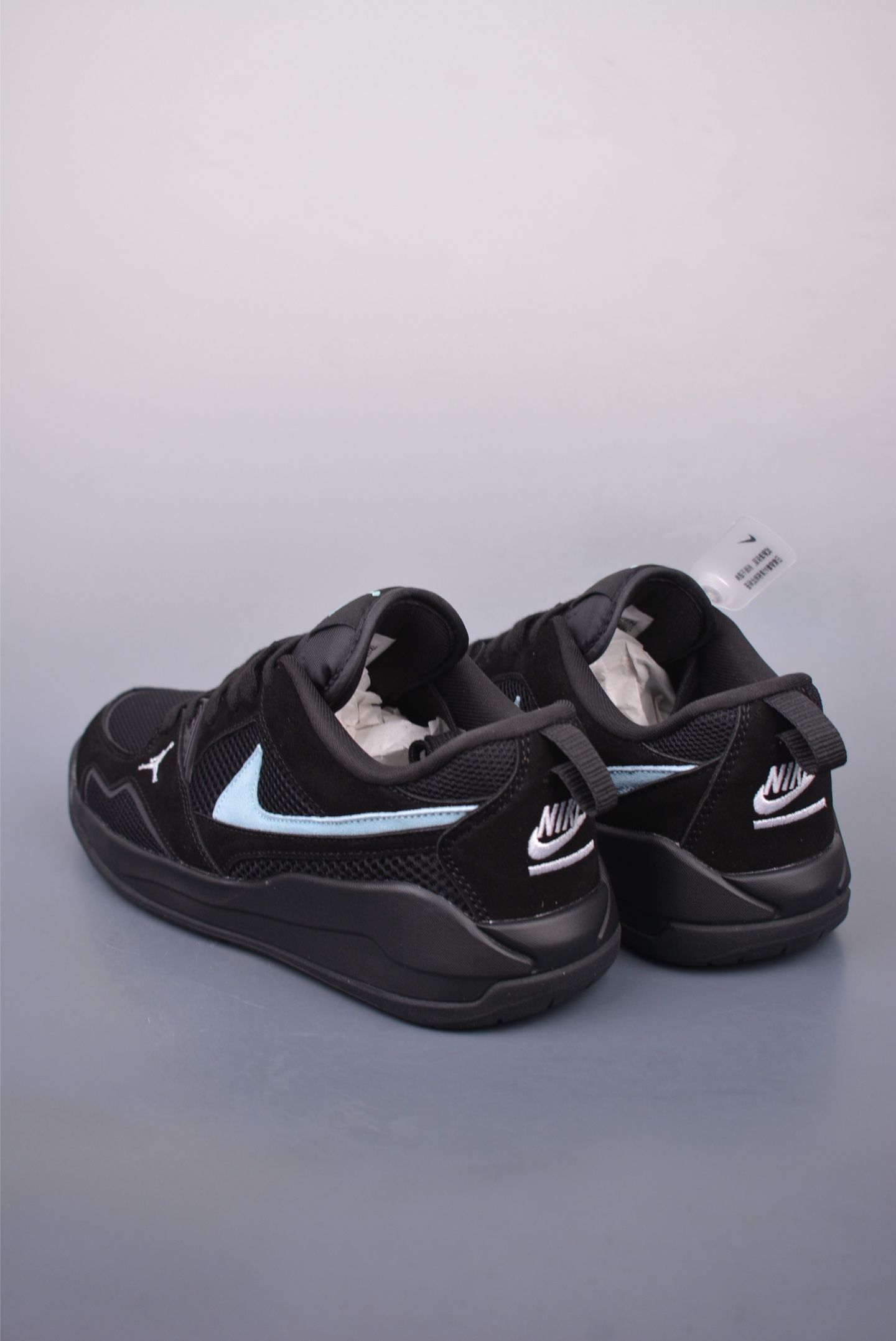 Nike Air Jordan CMFT Era Sneakers Mesh All Black Blue HJ6777-002