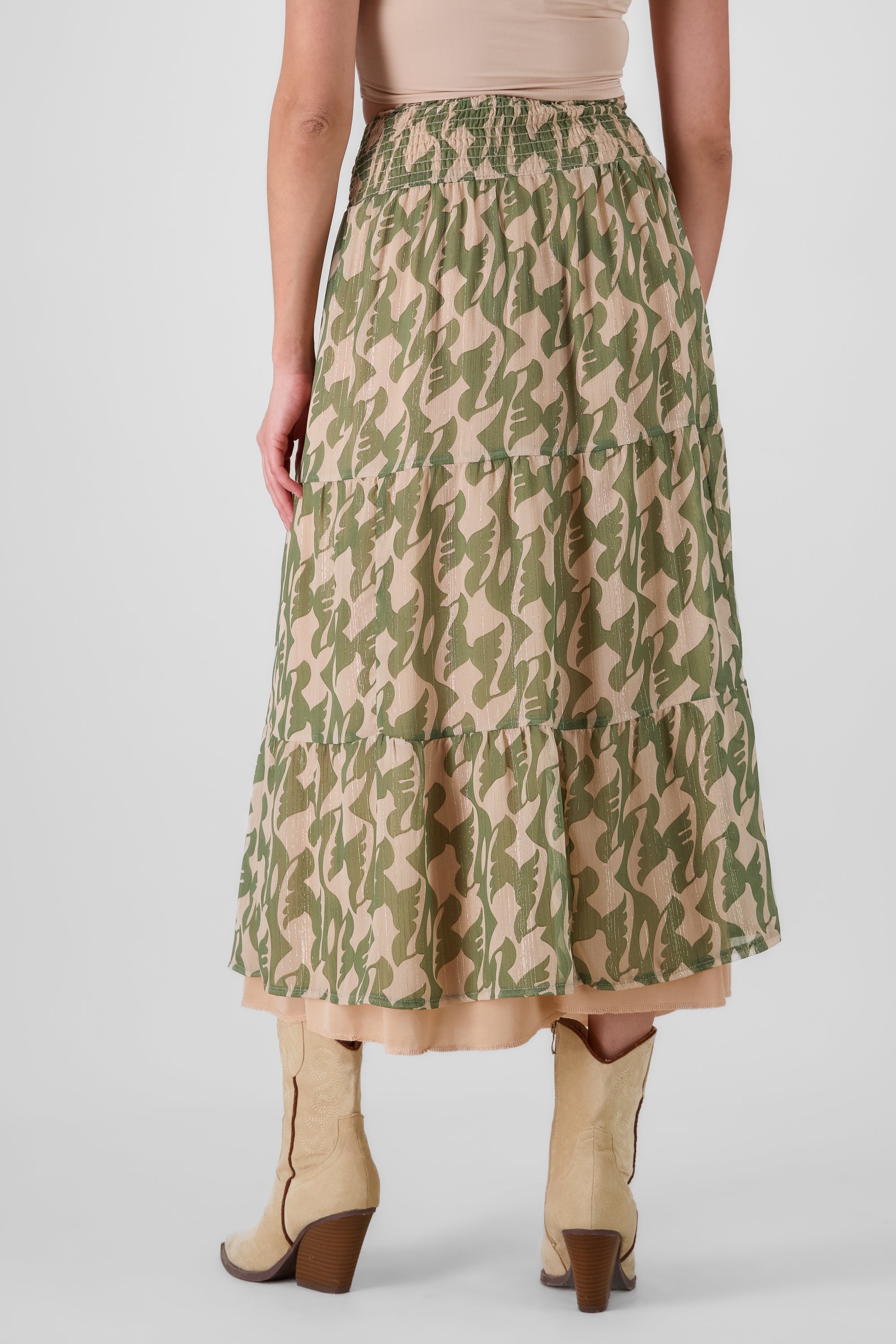 Smock Detail Maxi Skirt