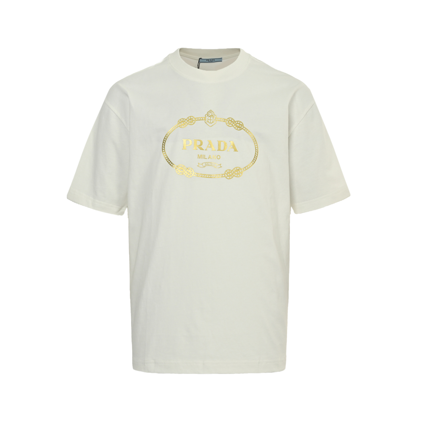 Prada 25ss short-sleeved shirt with silver logo