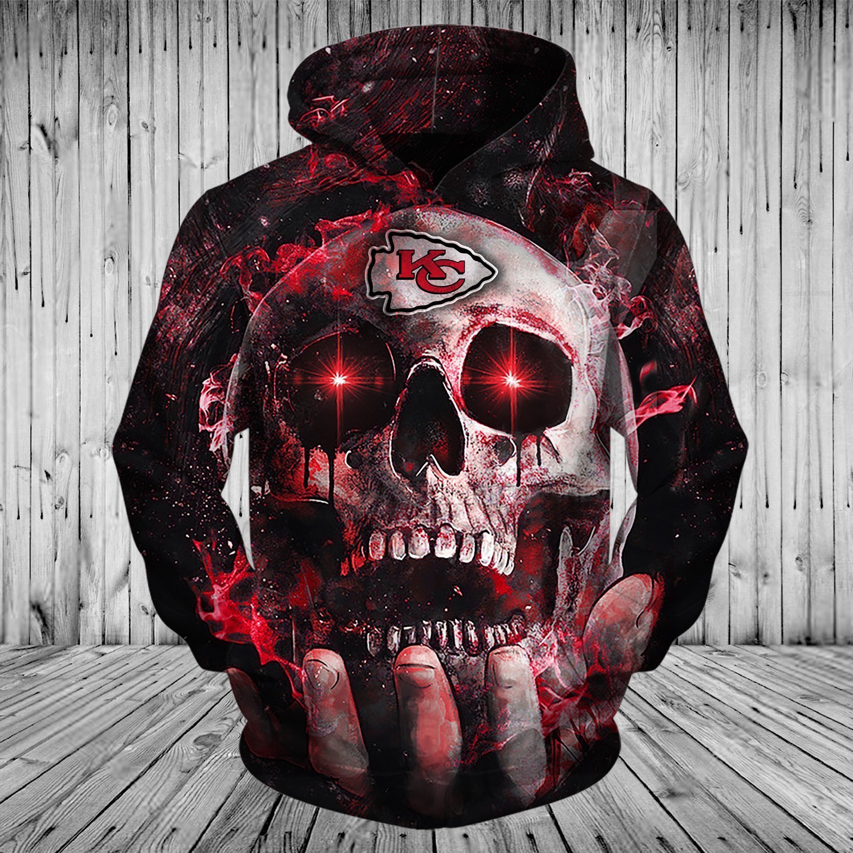 CHIEFS HOODIE 3D SKULL 65