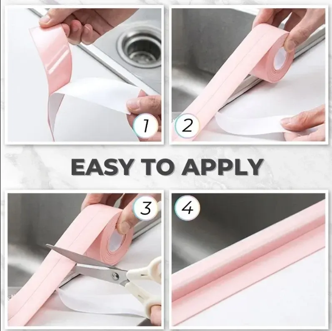 Waterproof Self Adhesive Caulk Strip Tape Sealer (10.5FT) For Kitchen, Bathroom & More