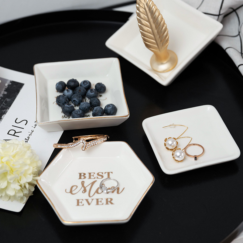 🎁Perfect Gift❤️Ceramic Jewelry Tray Trinket Dish