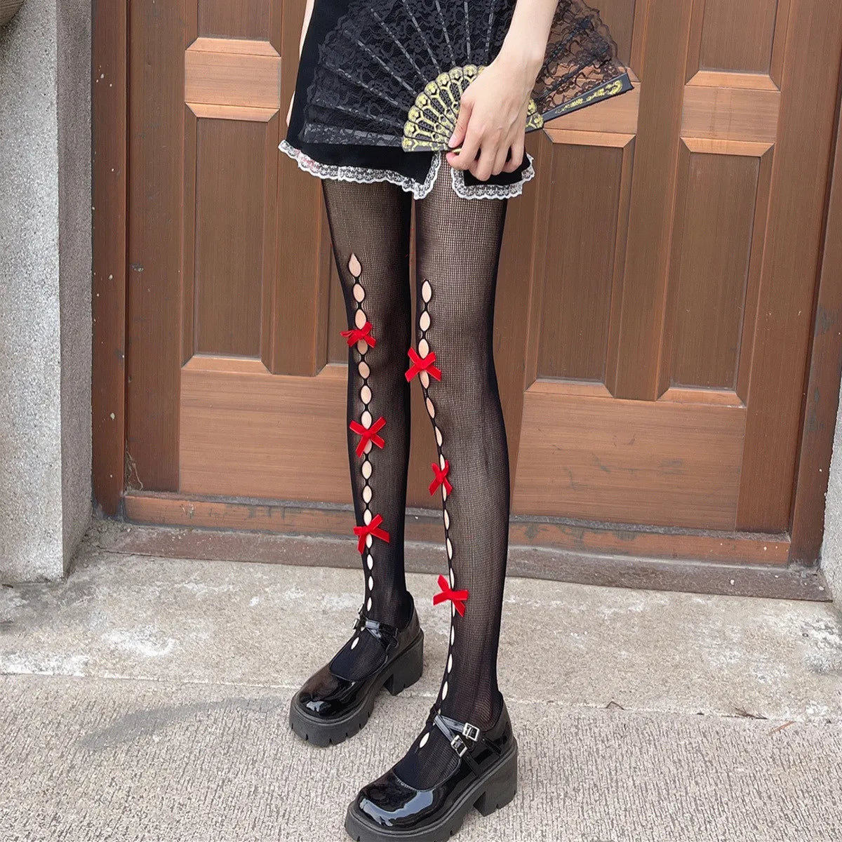Hollow Out Bow Tights