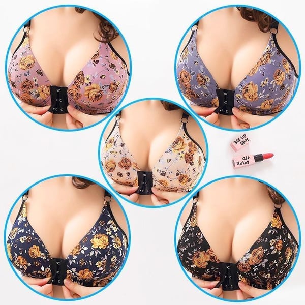 (🔥Last Day Promotion-SAVE 50% OFF) --Comfortable & Convenient Front Button Print Bra-🔥BUY 2 GET 10% OFF & FREE SHIPPING
