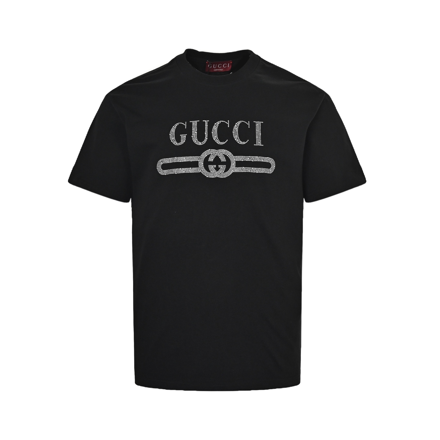 Gucci 25ss hot diamond lettering logo short sleeve