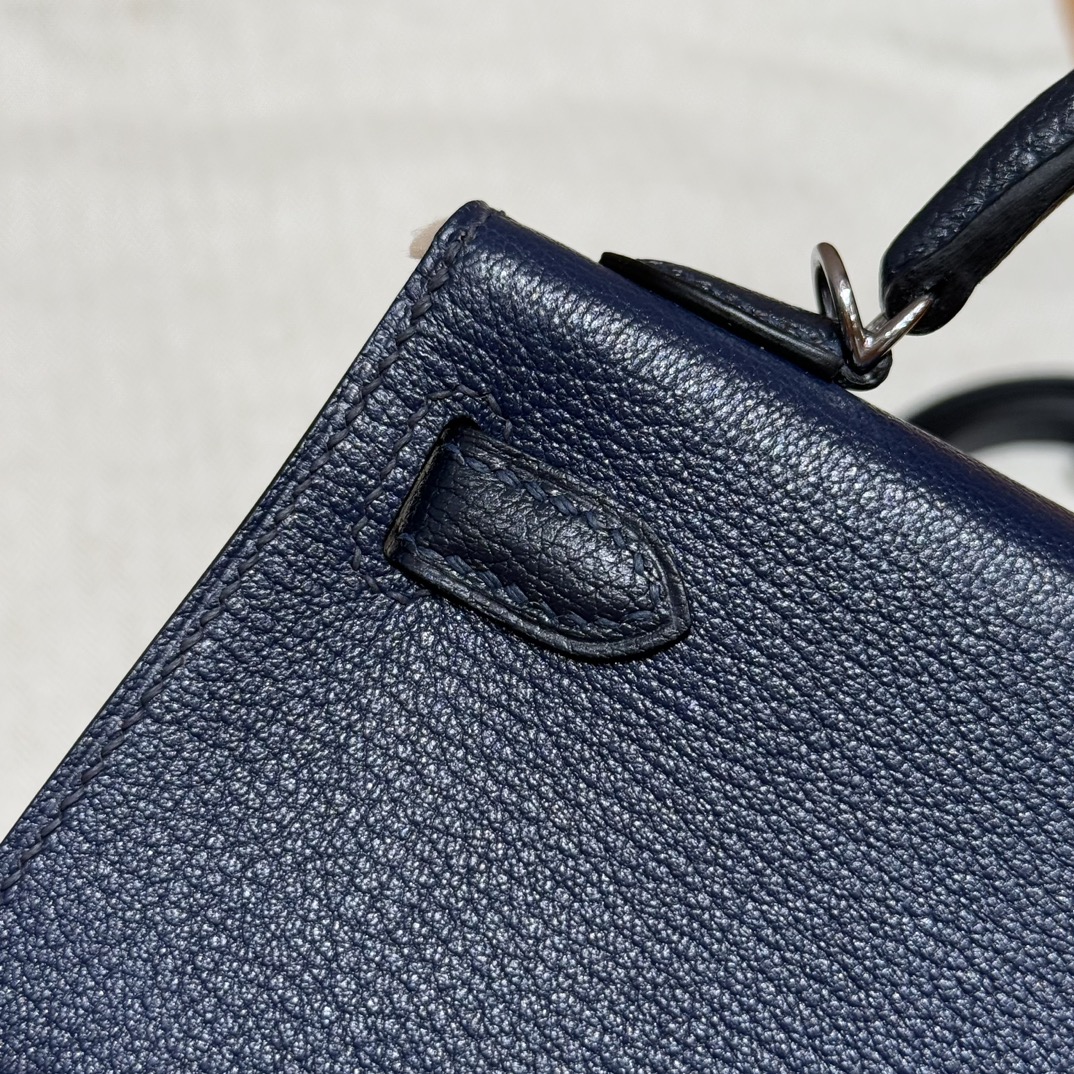 Hermes mini kelly 76Blue indigo and M3Blue encer handbag (handmade to order)
