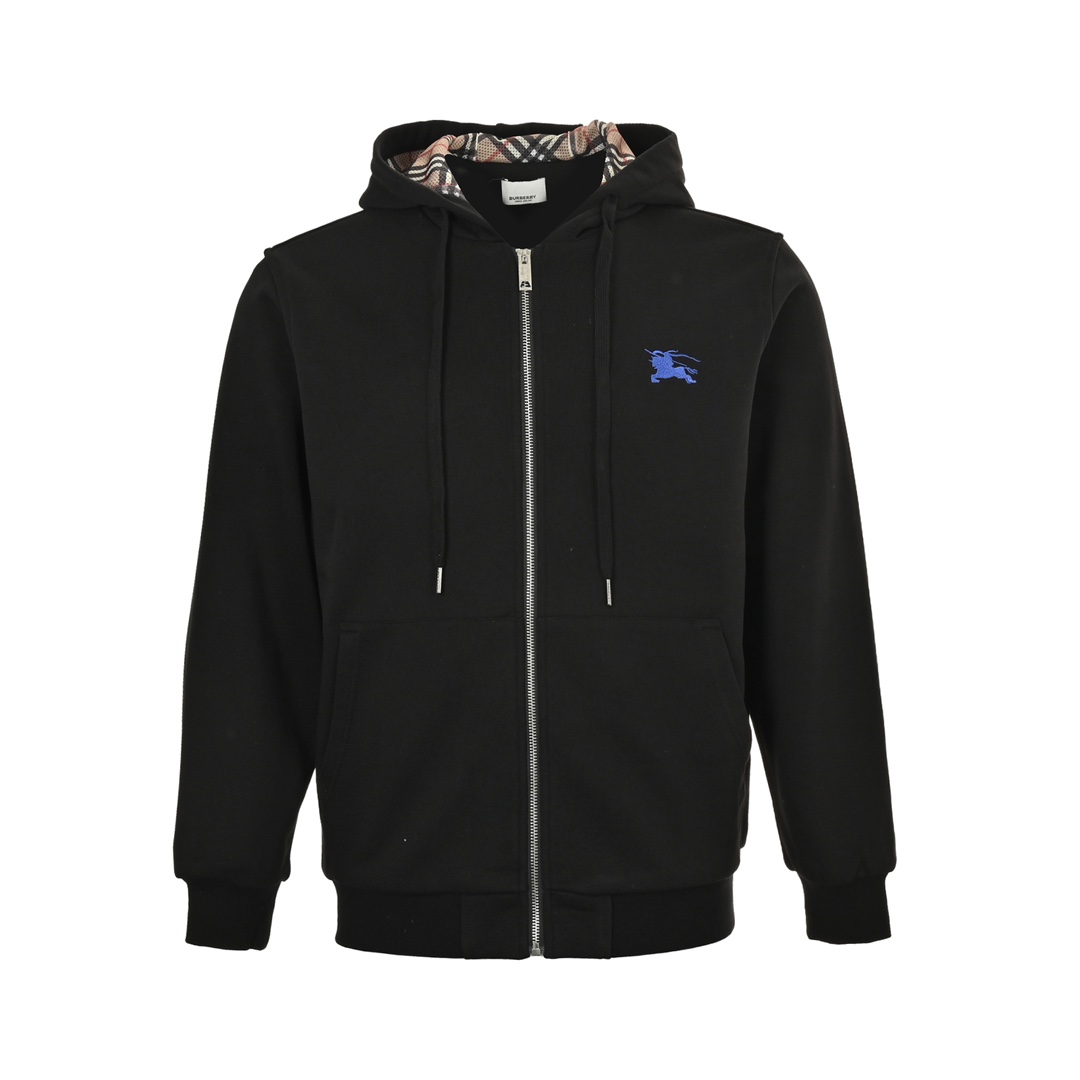 Burberry 24Fw blue warhorse embroidered zip-up jacket