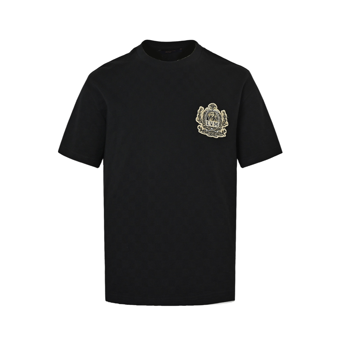 Louis Vuitton 25ss short sleeve with gold-tone embroidered piqué checkerboard