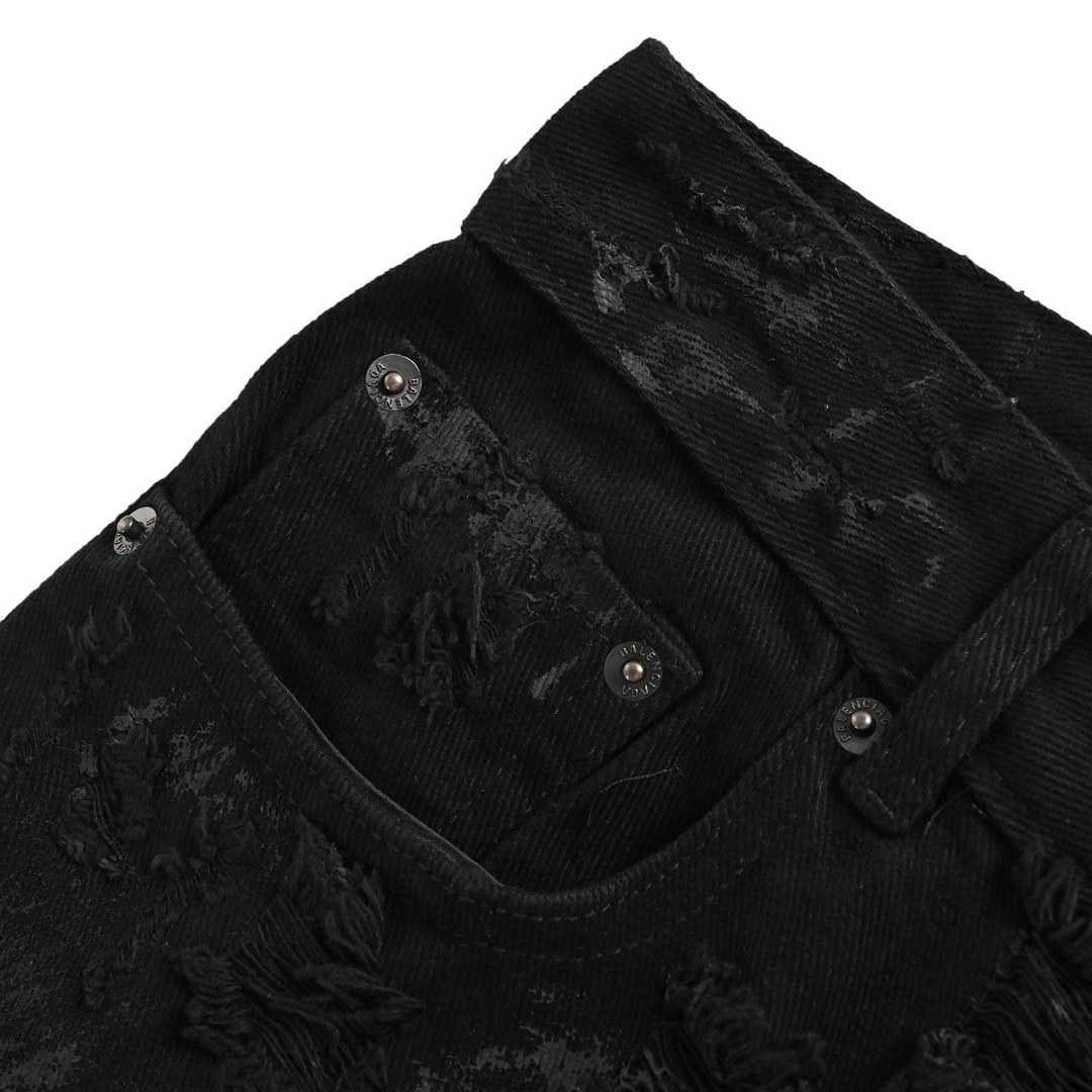 Balenciaga 23ss runway mud-dyed cut jeans
