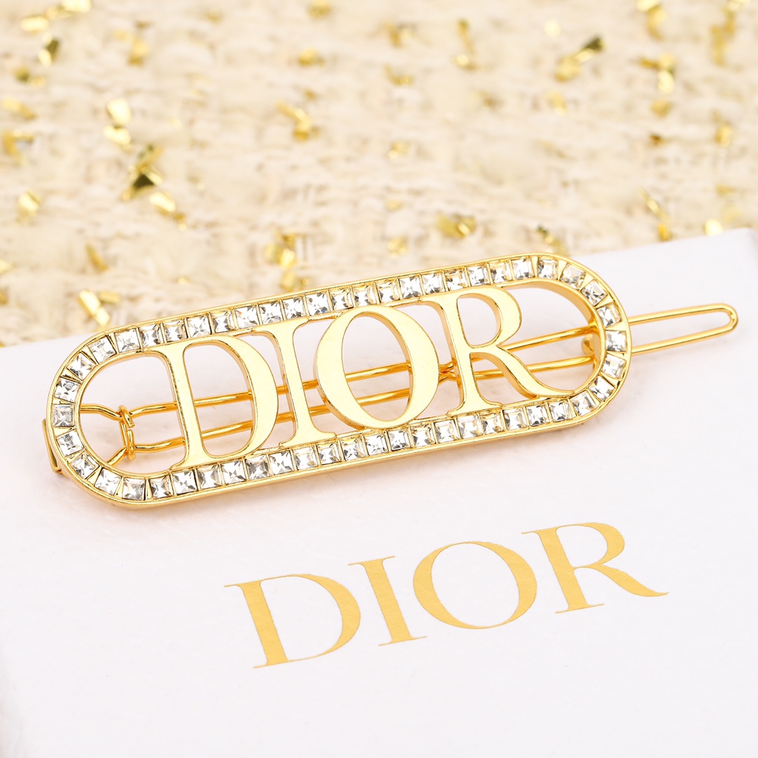 Dior letter full diamond hairpin