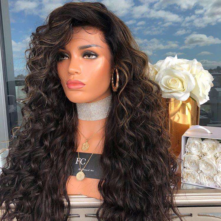 Luna A33 Black Women Cropped Long Curly Hair Wig
