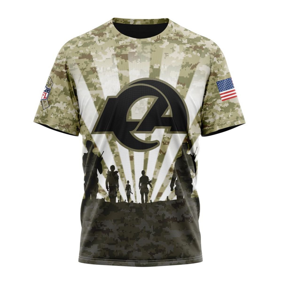LOS ANGELES RAMS 3D HOODIE HONOR VETERANS