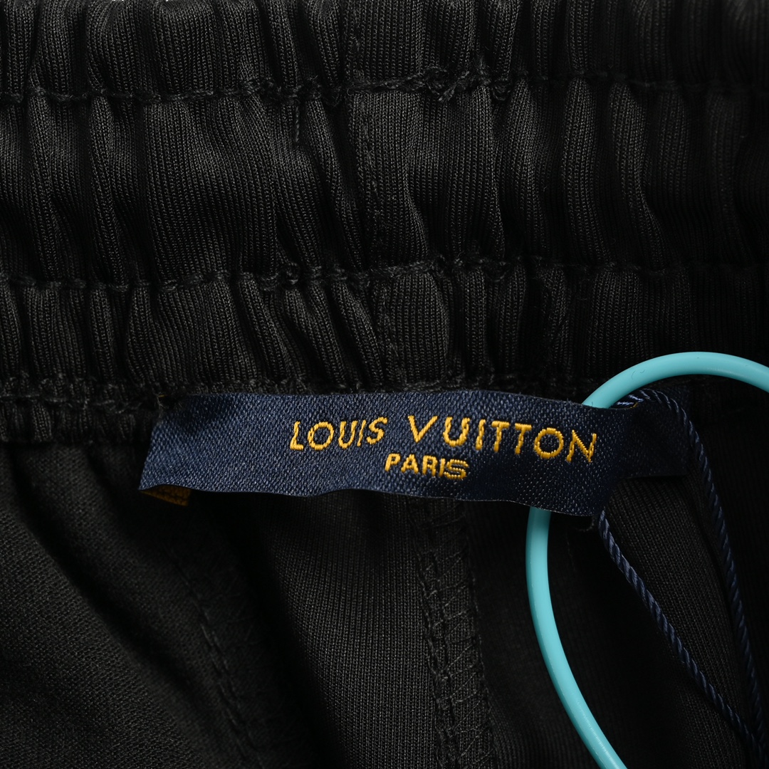 Louis Vuitton 24Fw floral embroidered side webbing trousers set