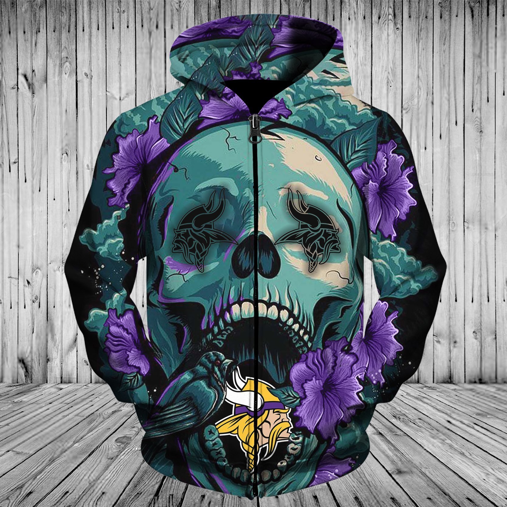 VIKINGS HOODIE 3D FLOWER 21