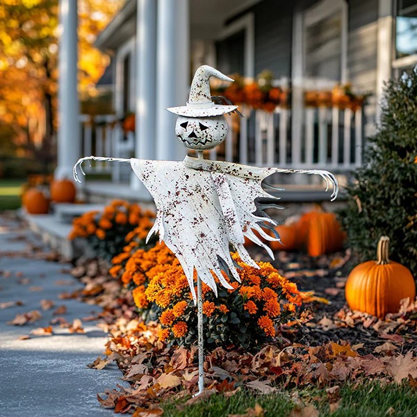 ⚡Flash Sale⚡White Metal Scarecrow Yard Stake