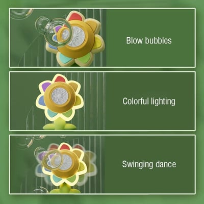 👍Last Day Promotion 50% OFF💥Sunflower Shaped Portable Electric Bubble Maker Toy