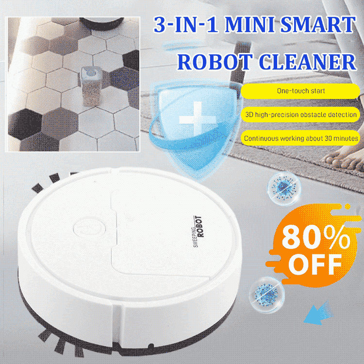 (🔥Father's Day Hot Sale-Save 50%OFF)-2023 New Upgrated 3-in-1 Mini Smart Robot Cleaner-BUY 2 GET 10% OFF & FREE SHIPPING