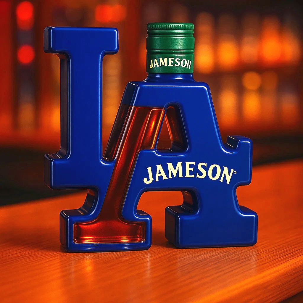 Los Angeles Dodgers Classic LA Logo Whisky Bottle