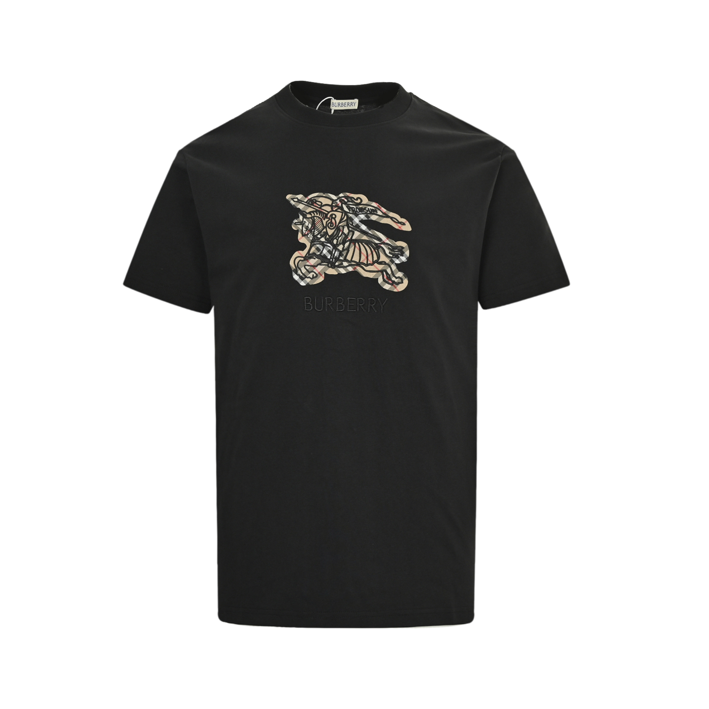 Burberry 25ss check horse embroidered short sleeves