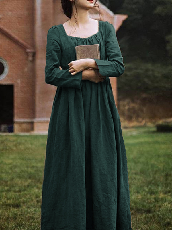 Linen Blend Elizabeth Bennet Vintage Dress