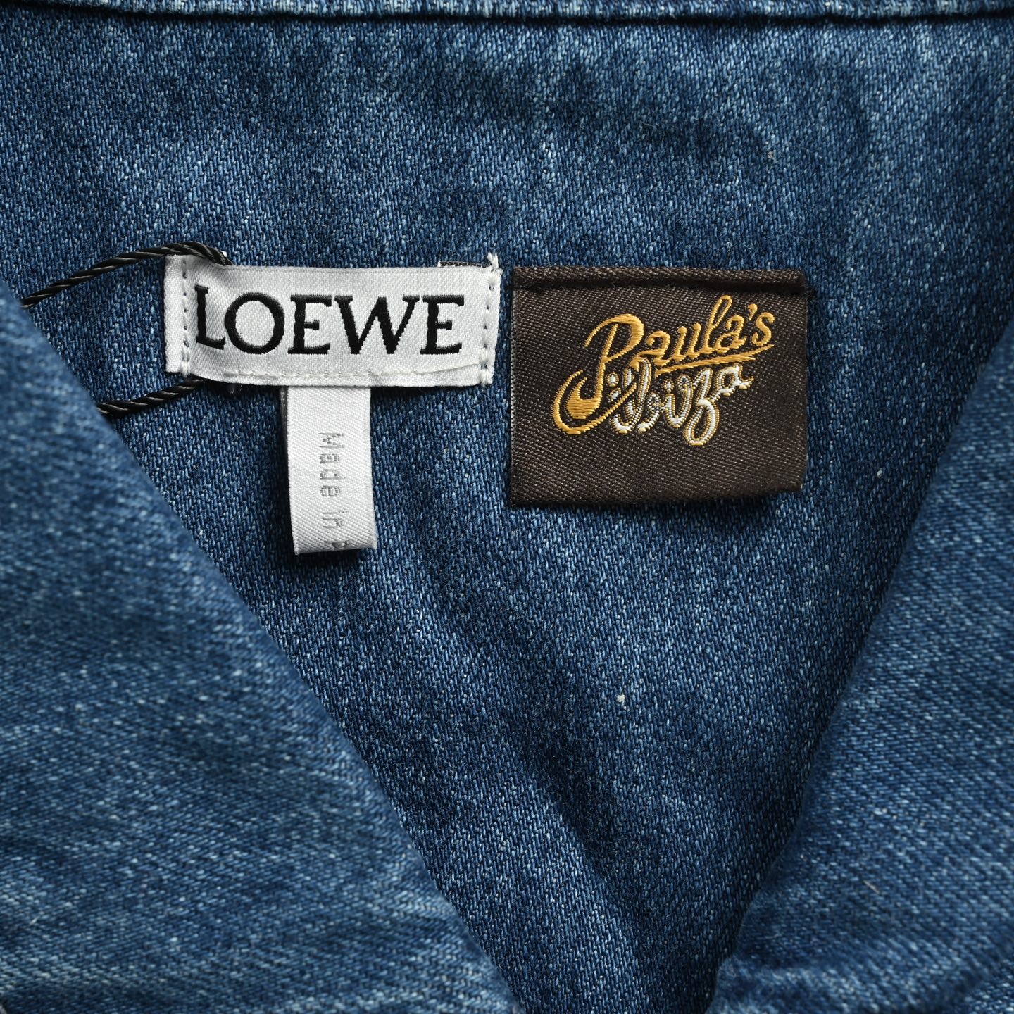 Loewe 25ss embroidered pocket denim short-sleeved shirt