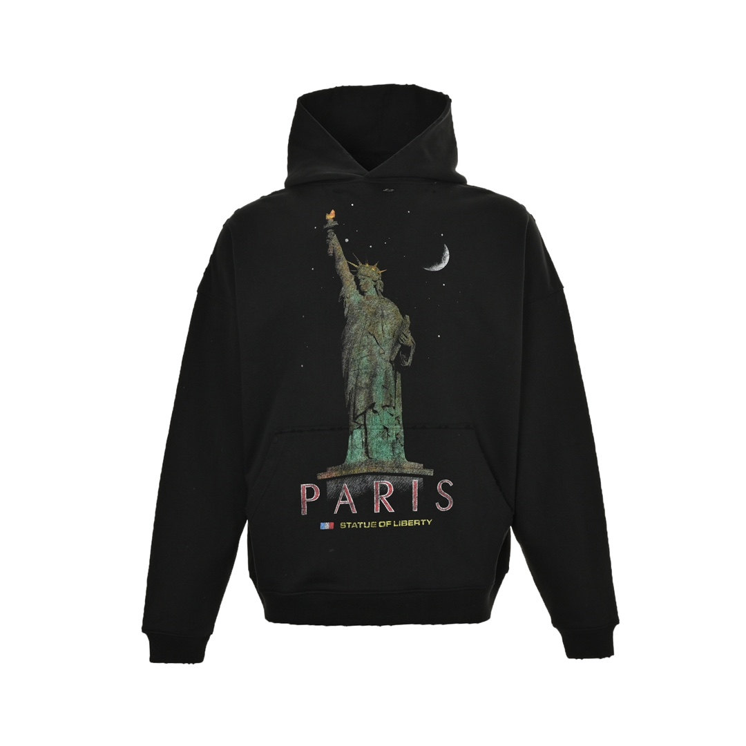 Balenciaga 24Fw Statue of Liberty print hooded sweatshirt
