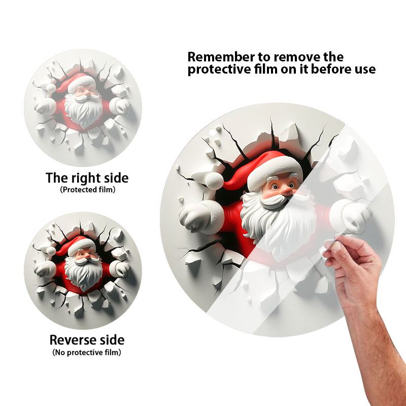🎁🎁Santa Claus 3D Wall Breakthrough Acrylic Decoration - 🎅🎅A traditional round hanging ornament for the holiday season