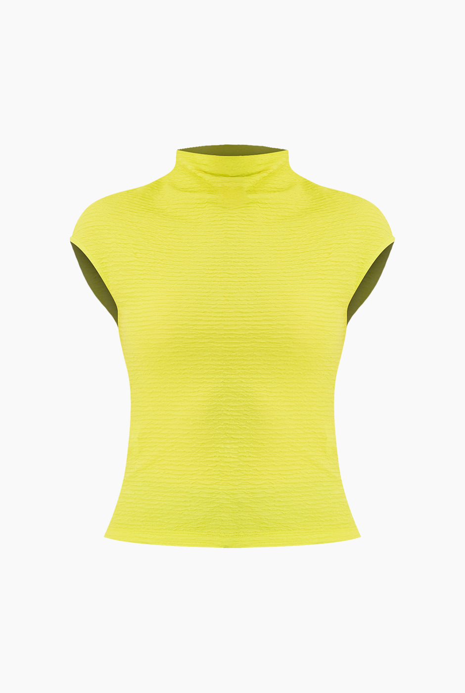 Blusa recta verde de cuello alto