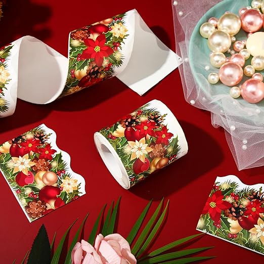 🌲🌲Christmas Holiday Decorative Border Tape - 🎁🎁(1 roll 21 m/68 ft)