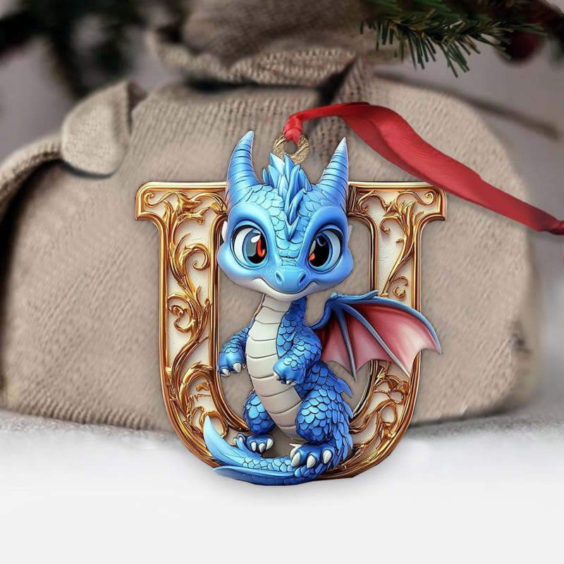 Personalised Dragon Letter Christmas Ornament
