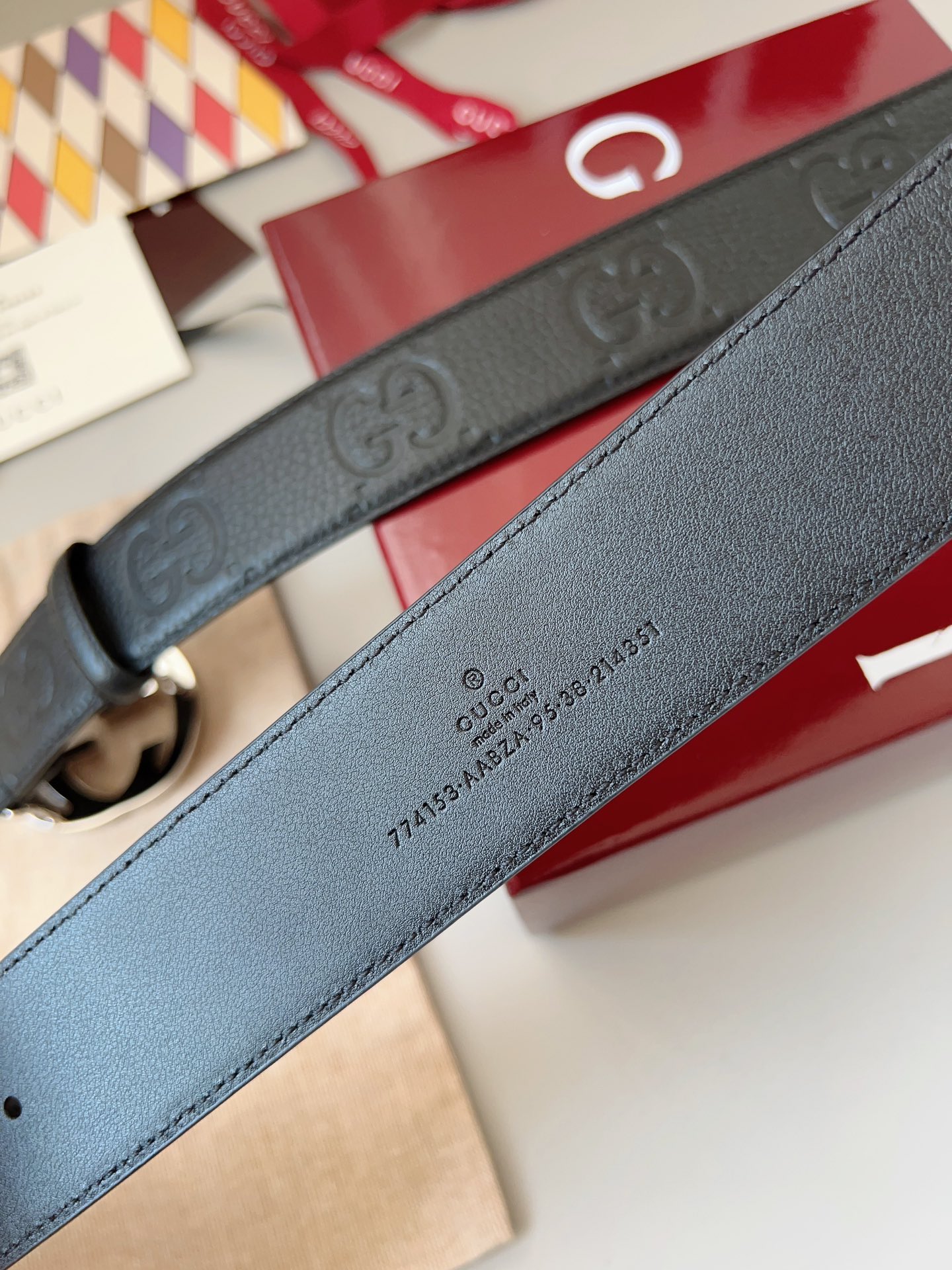 Gucci Interlocking Double G Buckle Printed Leather Belt 4.0CM Width