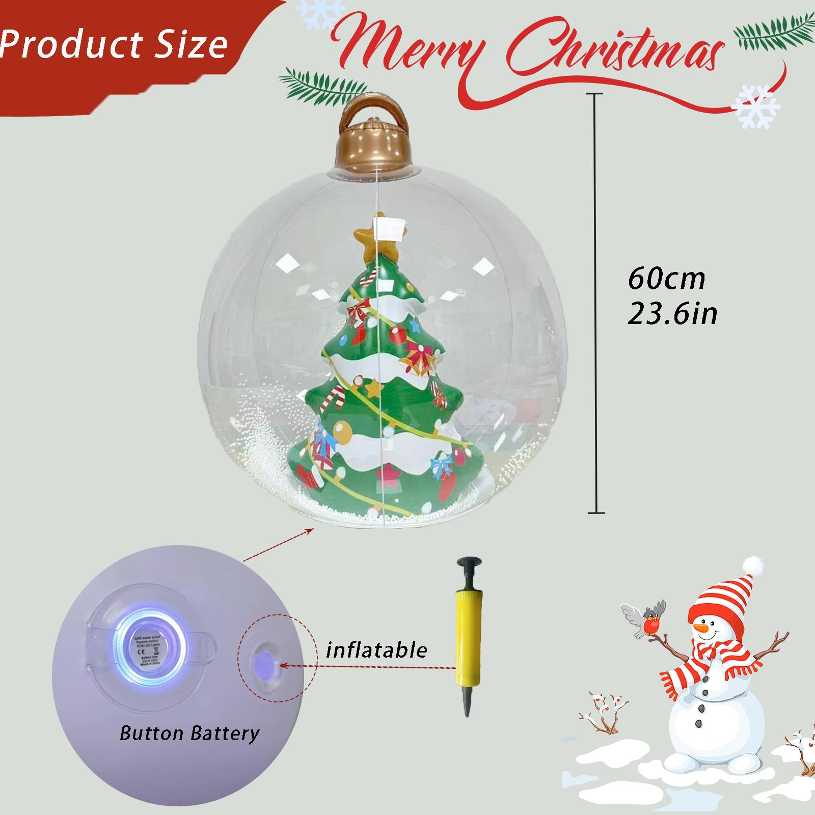 🎄Early Christmas Sale 49% OFF🎄 Inflatable Christmas Snowman Bauble