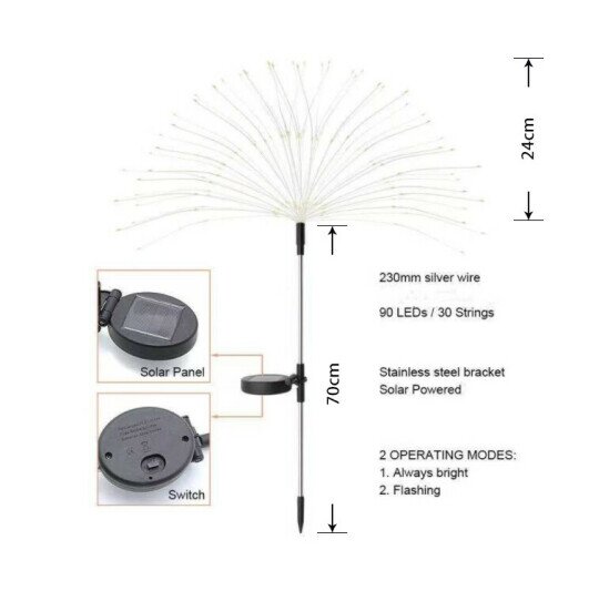 🔥LAST DAY 48% OFF--Waterproof Solar Garden Fireworks Lamp