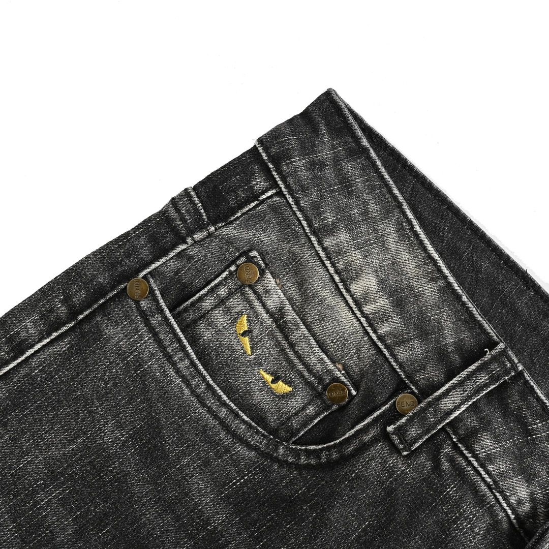 Fendi Little Monsters Embroidered Jeans