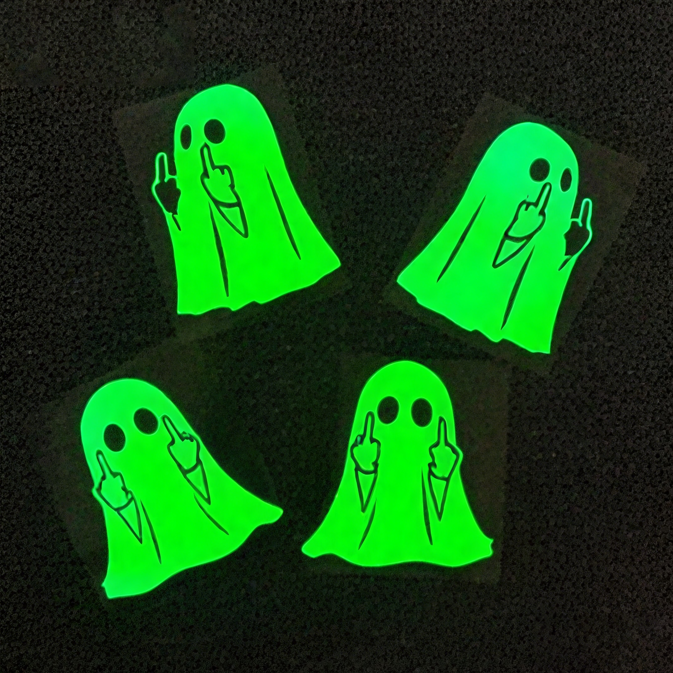 ✨Flash Sale✨Glow-in-the-Dark Halloween Ghost - PVC Sticker Middle Finger Ghost Decal